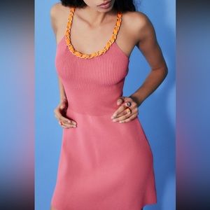 Zara Knit Dress With Chain Strap